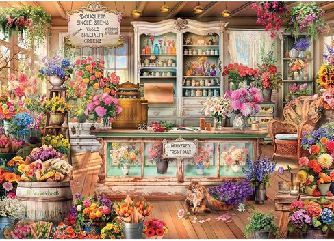 Ravensburger All Seasons Flower Shop 1000 قطعة Jigsaw Puzzle | استكشاف الترتيبات النباتية الملونة | من ماركة اللغز الأكثر مبيعا في جميع أنحاء العالم | تعزيز السطح المضاد للوهج in Saudi Arabia