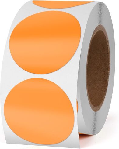 1.5 "ملصقات نقطة برتقالية مستديرة ملصقات ترميز اللون القابلة للإزالة ذاتيا لدائرة ساحة بيع المرآب علامات فينيل مقاوم للماء لمكتب الفصل الدراسي 500 PCS لكل لفة in Kuwait