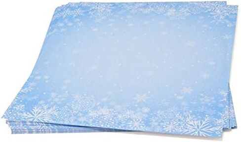 هدية بوتيك - عيد الميلاد الثلج الثلج قرطاسية ورقة الرأسية 100 حزمة العطلة تصميم رقاقات الثلج الشتاء لكتابة رسائل ، وملاحظات ، ودعوة الزفاف ، واللوازم المكتبية 8.5 "× 11" in Kuwait