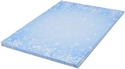 هدية بوتيك - عيد الميلاد الثلج الثلج قرطاسية ورقة الرأسية 100 حزمة العطلة تصميم رقاقات الثلج الشتاء لكتابة رسائل ، وملاحظات ، ودعوة الزفاف ، واللوازم المكتبية 8.5 "× 11" in Kuwait