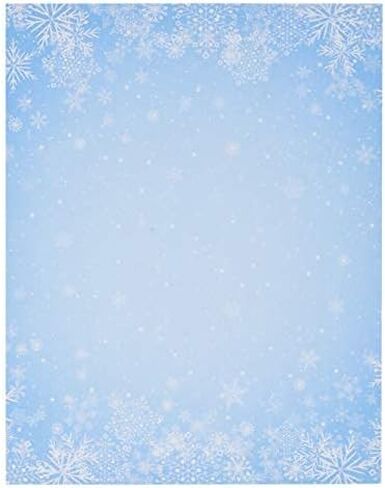 هدية بوتيك - عيد الميلاد الثلج الثلج قرطاسية ورقة الرأسية 100 حزمة العطلة تصميم رقاقات الثلج الشتاء لكتابة رسائل ، وملاحظات ، ودعوة الزفاف ، واللوازم المكتبية 8.5 "× 11" in Kuwait