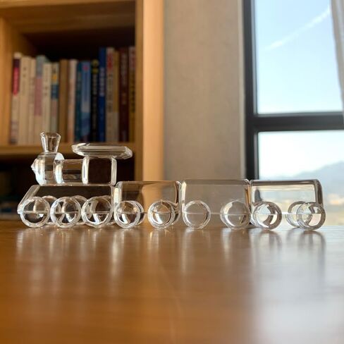 قطار كريستال تمثال زجاجي القاطرة الزجاجية زخرفة حرفة إبداعية نقل الورق الزخرفة الزخرفة ديكور المنزل in Kuwait