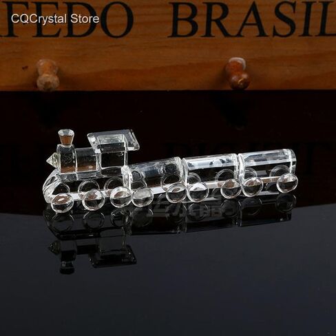 قطار كريستال تمثال زجاجي القاطرة الزجاجية زخرفة حرفة إبداعية نقل الورق الزخرفة الزخرفة ديكور المنزل in Kuwait