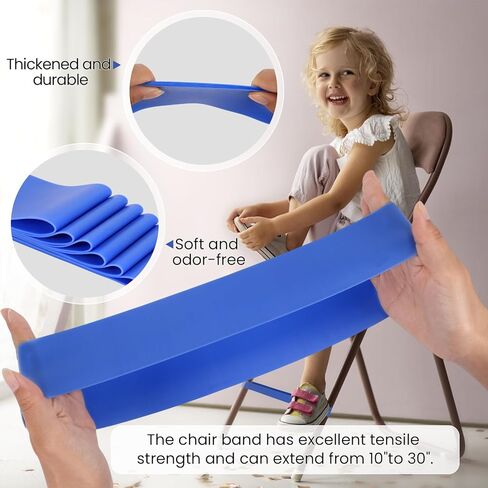 6 Pack Chair Bands for Kids with Fidgety Feet, ADHD Tools for Kids, Sensory Bands for Classroom Home Chairs, Fidget Bands for Flexible Seating, Blue in Saudi Arabia