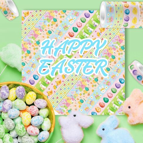 12 Roll Easter Day Washi Tape Plaids Gnome Rabbit Easter Egg Washi Tape 15mm Wide Holiday Decorative Masking Tape for Scrapbook Journal DIY Craft Gift Wrapping,16.4Ft Length in Saudi Arabia