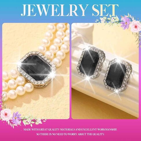 Brishow Pearl Necklace Jewelry Set Wedding Pearls Earrings Necklaces Set Bridal Crystal Bracelet Jewelry for Women (Pack of 3) in Saudi Arabia