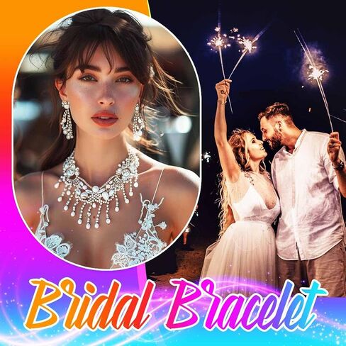 Brishow Pearl Necklace Jewelry Set Wedding Pearls Earrings Necklaces Set Bridal Crystal Bracelet Jewelry for Women (Pack of 3) in Saudi Arabia