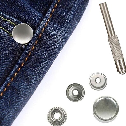 200pcs(50Sets) snap Buttons,snap Fasteners kit 15mm Stainless Steel Snaps Marine Grade Boat Canvas Snaps,3/8" Socket Metal Snaps for Clothing Leather Boat Cover Fabric in Kuwait