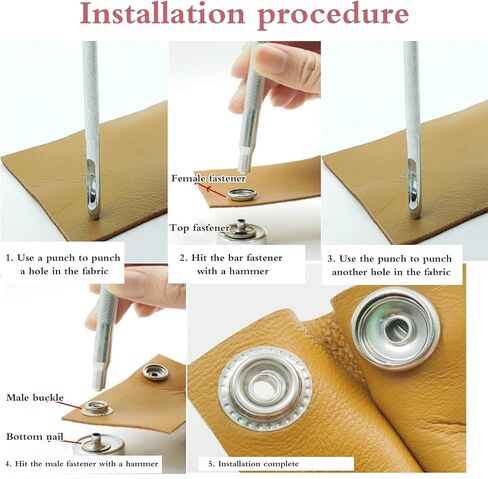 200pcs(50Sets) snap Buttons,snap Fasteners kit 15mm Stainless Steel Snaps Marine Grade Boat Canvas Snaps,3/8" Socket Metal Snaps for Clothing Leather Boat Cover Fabric in Kuwait