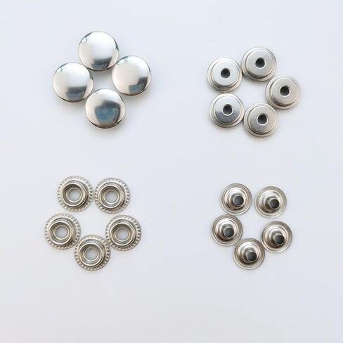 200pcs(50Sets) snap Buttons,snap Fasteners kit 15mm Stainless Steel Snaps Marine Grade Boat Canvas Snaps,3/8" Socket Metal Snaps for Clothing Leather Boat Cover Fabric in Kuwait