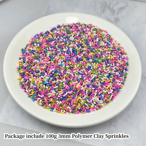 YHYPOCI 100g 3mm Fake Sprinkles Polymer Clay Sprinkles Fake Candy Sprinkles Resin Sprinkles Clay Slices for Craft Sprinkles Decoration Scrapbook DIY Nail Art(Mix Color-6) in Kuwait