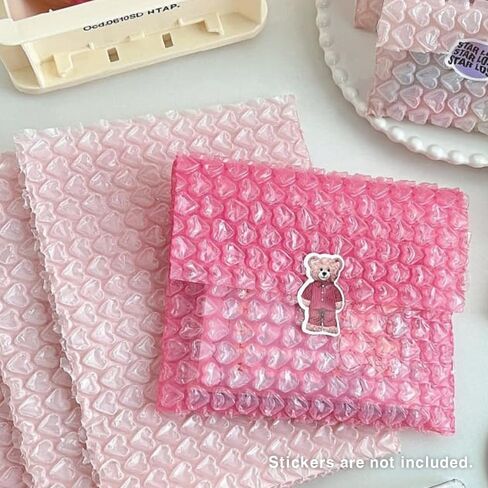 10pack 6 × 8 بوصة على شكل قلب الفقاعة خارج الأكياس الأكياس الفقاعة لف غلاف وسادة ، والملحقات ، وأكياس عبوات مستحضرات التجميل ، والفقاعة الصغيرة خارجا للانتقال ، والشحن ، والتخزين (الوردي الفاتح) in Kuwait