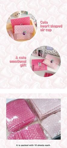 10pack 6 × 8 بوصة على شكل قلب الفقاعة خارج الأكياس الأكياس الفقاعة لف غلاف وسادة ، والملحقات ، وأكياس عبوات مستحضرات التجميل ، والفقاعة الصغيرة خارجا للانتقال ، والشحن ، والتخزين (الوردي الفاتح) in Kuwait