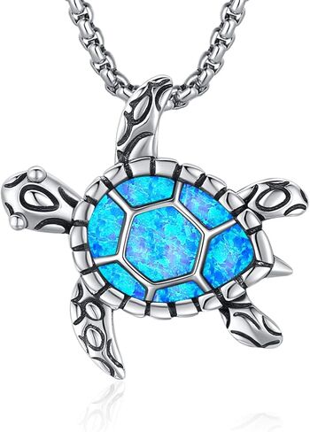 الحيوان القط/البقرة/البومة/الدلفين/السلحفاة قلادة فضة Moonstone أذن البحر شل كريستال أوبال لطيف الحيوانات مجوهرات هدية للنساء in Kuwait