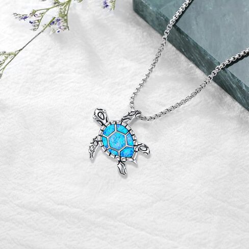 الحيوان القط/البقرة/البومة/الدلفين/السلحفاة قلادة فضة Moonstone أذن البحر شل كريستال أوبال لطيف الحيوانات مجوهرات هدية للنساء in Kuwait