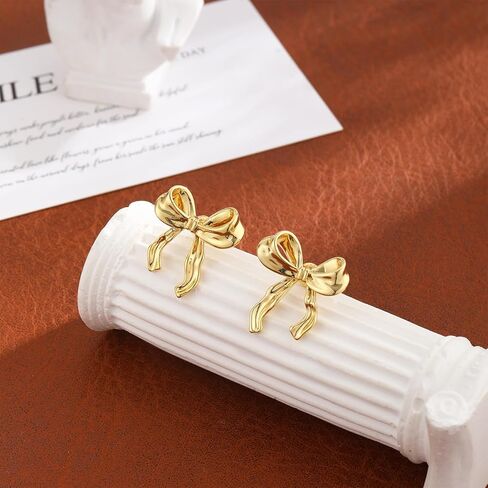 CAROVO Stud Earrings for Women Dainty Gold Hoop Earring 14K Gold Plated Cartilage Earring Sets Tiny Bow Butterfly CZ Stud Small Chunky Open Hoop Earrings Set Multiple Piercing for Women in Kuwait