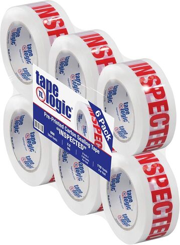 Aviditi Tape Logic 2 بوصة × 110 ياردة 2.2 مل/أبيض/أبيض ، شريط تعبئة شاق ، "تم تفتيشه" 6 حزمة ، مثالية للتعبئة والشحن والانتقال والمنزل والمكتب in Saudi Arabia
