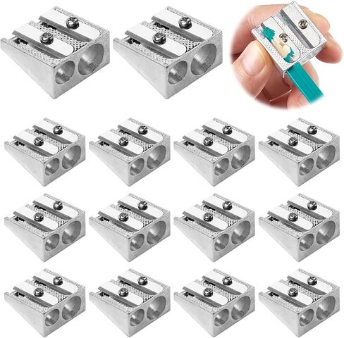 12pcs Sharpeners قلم رصاص مزدوج ثقب المعادن المراوغة يدويًا يدويًا مراوغًا مراوغًا مراوغًا مراوغًا من قبل أقلام الرصاص الملونة والجرافيت ، مناسبة للمنازل والمدارس والمكاتب واللوازم in Saudi Arabia