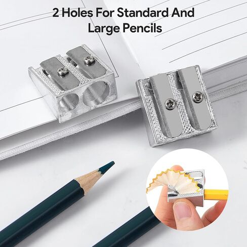 12pcs Sharpeners قلم رصاص مزدوج ثقب المعادن المراوغة يدويًا يدويًا مراوغًا مراوغًا مراوغًا مراوغًا من قبل أقلام الرصاص الملونة والجرافيت ، مناسبة للمنازل والمدارس والمكاتب واللوازم in Saudi Arabia