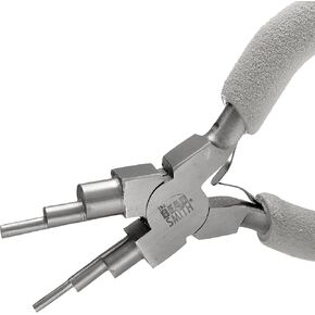 The Beadsmith Wire Looping Pliers – Create 6 Sizes (Ranging 2-9mm) of Loops & Jump Rings, 6" long (150mm), Polished Steel Head & Cushioned Comfort Handle