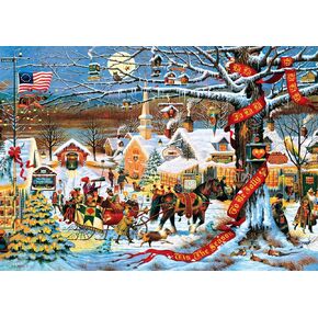 Buffalo Games - Charles Wysocki - Small Town Christmas - 300 Piece Jigsaw Puzzle for Adults -Challenging Puzzle Perfect for Game Nights - Finished Size is 21.25 x 15.00