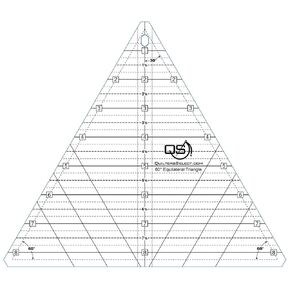60 Degree Equilateral Triangle Ruler, 1/8 to 8 inch Markings