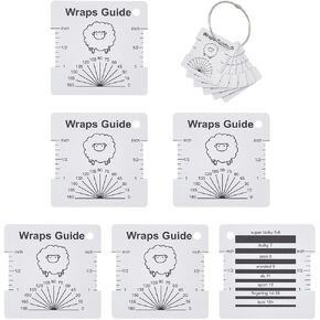 NBEADS 6 Pcs Knitting Gauge Rulers, Square Plastic Knitting Needle Gauge with Binder hinged Rings Crochet Gauge Tools Crochet Hook for Spinners Yarn Measuring Tools Crochet Accessories