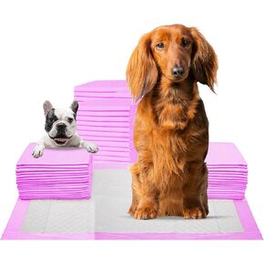 FPN Puppy Lavender Scented Pet Toilet Training Pads, Pink (24X36 Inches, Pack of 25) - Ultra Absorbent, Quick Dry, Leak-Proof Pad for Puppies, Dogs, & Small Pets | Dog 5-Layer Protection with Calming
