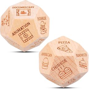 Valentines Day for Him Her Date Night Gifts for Boyfriend Girlfriend Food Decision Dice Birthday Gifts for Husband Wife Couples Funny Romantic for Men Women Coworker