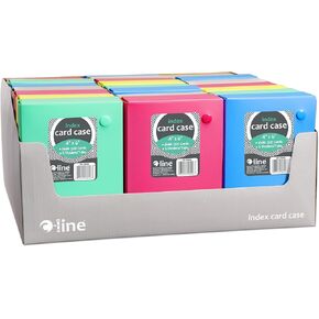 C-Line 58046 Index Card Case, Holds 200 4 x 6 Cards, Polypropylene, 1 Assorted Color