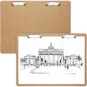 2PCS Extra Large Clipboard, 23’’ x 17’’ Clipboard, A3 Horizontal Wooden Clip Boards, Low Profile Clip Art Clipboard for Drawing, Sketching, Art Supplies, Landscape for Home Office