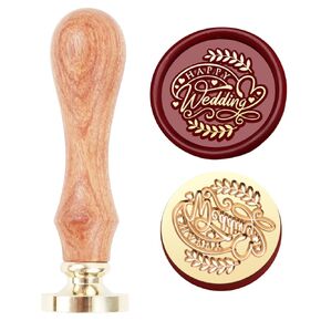 Swan Love Wax Seal Stamp, Heart Sealing Wax Stamp, 25mm/1.0inch Removable Brass Head Sealing Stamp with Wooden Handle for Wedding Party Invitation Envelope Greeting Card (W02)