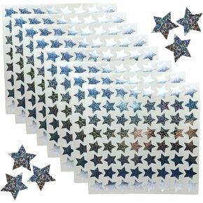Sliver Star Stickers, Glitter Star Stickers Kids, 1" Small Star Sticker for Kids Reward, Sparkly Stickers with Glitter, Sparkle Stickers Stars, Glitter Stickers, Star Stickers kids Reward