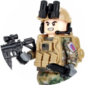 Battle Brick Collectible Army OCP 10th Mountain Infantry Custom Minifigure | Genuine Military Minifig | Printed Camo | 1.6 Inches Tall | Gear Made in The USA | Great Gift for Ages 10+ to Adult AFOL