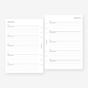 A5 Gratitude Log Planner Insert Agenda Refill for Filofax A5, Kikki K Large, LV GM sized 6 ring agendas, 5.8 x 8.3