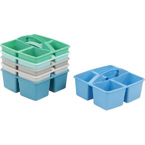 ECR4Kids 4-Compartment Medium Caddy, Storage Organizer, Contemporary, 6-Pack