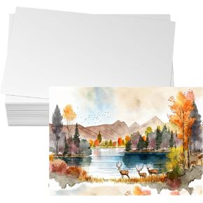 Anscher WaterColor Paper Bulk 100 Sheets 5x7 Inch, Thick Watercolor Paper Bulk in 140lb/300g Cold Press Off-white Watercolor Paper for Art Painting, Watercolor Creations - Textured Cotton Paper Sheets