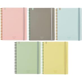 KOKUYO Sooofa Soft Ring Notebook, 0.2 inch (4 mm) Grid Ruled, 80 Sheets, A5 Deformation, Set of 5 Colors, Japan Import (SU-SV738S4)