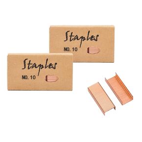 Rose Gold No.10 Mini Staples for Small Stapler, 2000pcs #10 Metal Staples Refill Metallic Color Staple for Desk Tiny Staplers School Office Supplies, 1000 Staples/Box (Rose Gold)