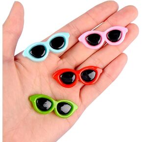 50 Pcs Mini Resin Sunglasses Colorful Flat Back Charms 3D Cute Craft Charms Small Embellishments Charms for Cell Phone Case Scrapbooking