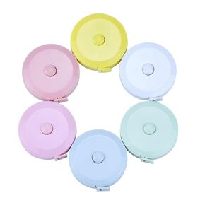 6 Pack Measuring Tape Retractable, 60-Inch 1.5 Meter Dual Sided Flexible Ruler, Push Button Sewing Measurement Tape, Body Measuring Tape, Retractable Small Mini Soft Sewing Fabric Cloth Waist