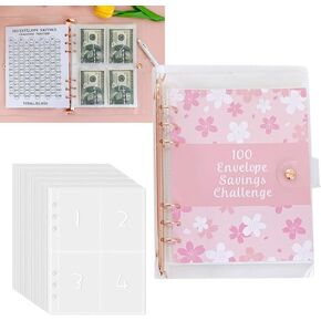 logfaadcoi 100 مغلف الأموال توفير الموثق التحدي مع الأظرف النقدية ، الوردي in Kuwait