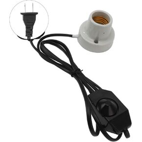 Reptile Ceramic Heat Lamp Holder, E27 Socket for Lizard Tortoise, Heat Light Switch, Universal Use (US Plug 120V)