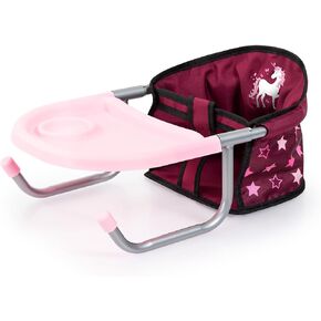 Bayer Design Dolls: Table Seat - Bordeaux, Pink, Stars, Fairy - Accessory for Dolls Up to 18", Attaches to The Table, Folding Design, Kids Toy, Age 3+