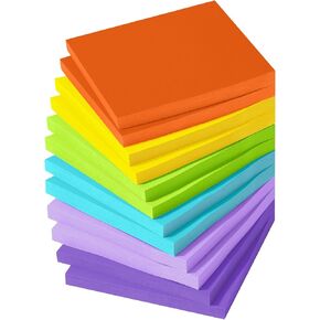 Mr. Pen- Sticky Notes, 3"x3", 12 Pads, Energetic Colors Sticky Notes, Sticky Note, Self-Stick Note Pads, Sticky Pads Sticky Notes Aesthetic, Colorful Sticky Notes, Sticky Notes Bulk, Bulk Sticky Notes
