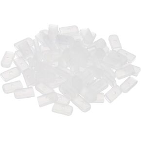 PATIKIL 4mm Silicone End Caps for Sewing, 80Pcs Collar Corset Spiral Boning Tips for Polyester Boning, White
