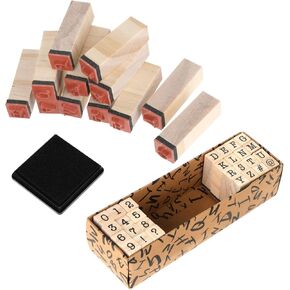 Letter Stamps, 40Pcs Small Rubber Alphabet Stamp with Ink Pad DIY Wooden Stamps, Number Stamps Mini Symbol Stamps for Crafting, Journaling, Card Making, Scrapbooking, Kids Painting