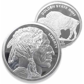 2 oz Buffalo nickel Silver Artisanal Round .999
