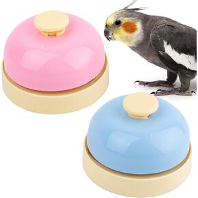 FlidRunest Bird Bell Toys, 2 Pack Parrot Training Bell, Bird Tell Bell, Pet Training Bell Toy, Bird Stainless Steel Bell for Parrots, Parakeets, Conures, Cockatiels, Dogs