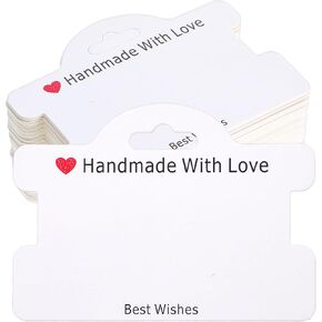 100 Pcs Bracelet Display Cards 3.94 x 2.83 Inch Jewelry Display Hanging Cards Bracelet Packaging Necklace Cards for Earrings Showing Tags with 4.33 x 5.51 Inch Bags for Jewelry (White)